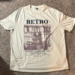 SHEIN Retro Graphic Cream T-Shirt